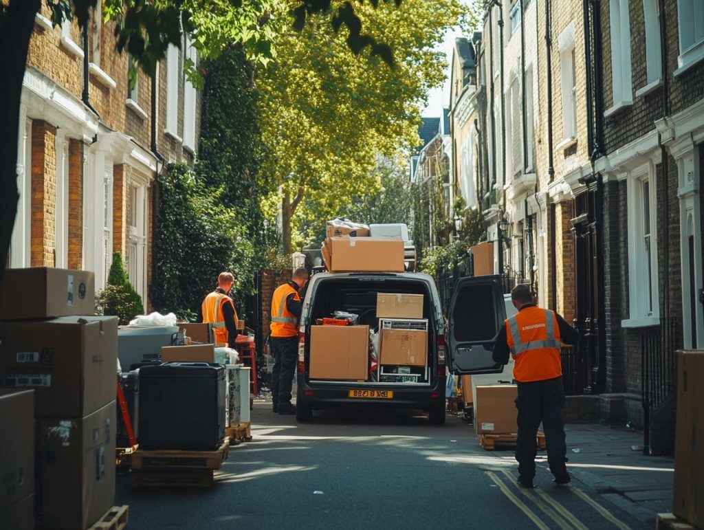 A waste disposal crew at work in central London.